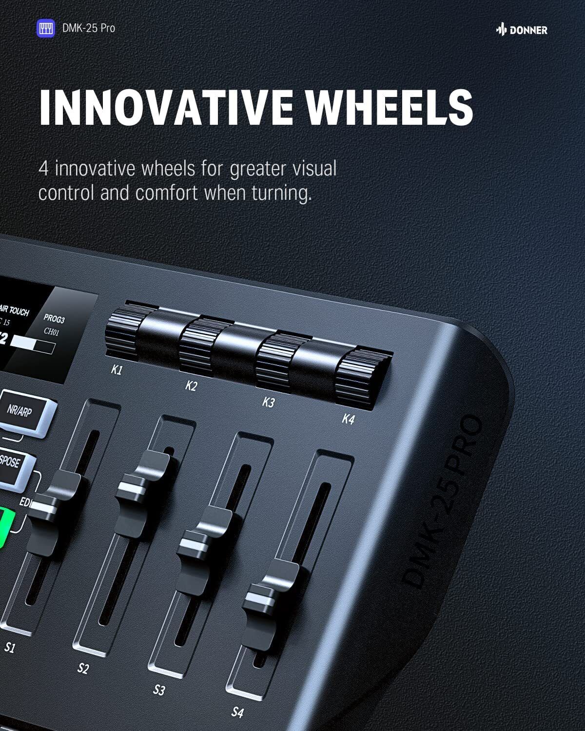 Donner USB MIDI Keyboard Controller 25 Mini Key Portable w/ 8 Drum, OLED Screen - Fresh Stock Dated February 2026