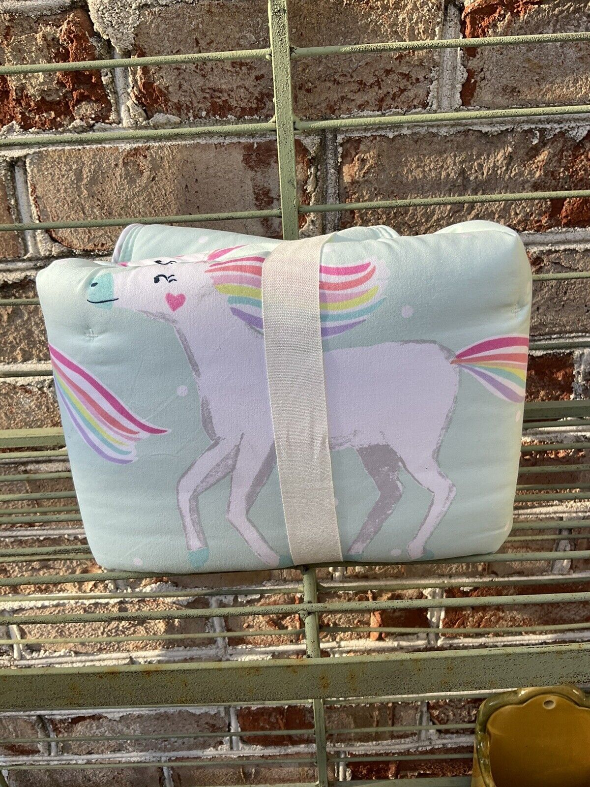 Pottery Barn Kids Dream Puff Molly Unicorn Euro Sham Aqua New Without Tags - Fresh Stock Dated February 2026