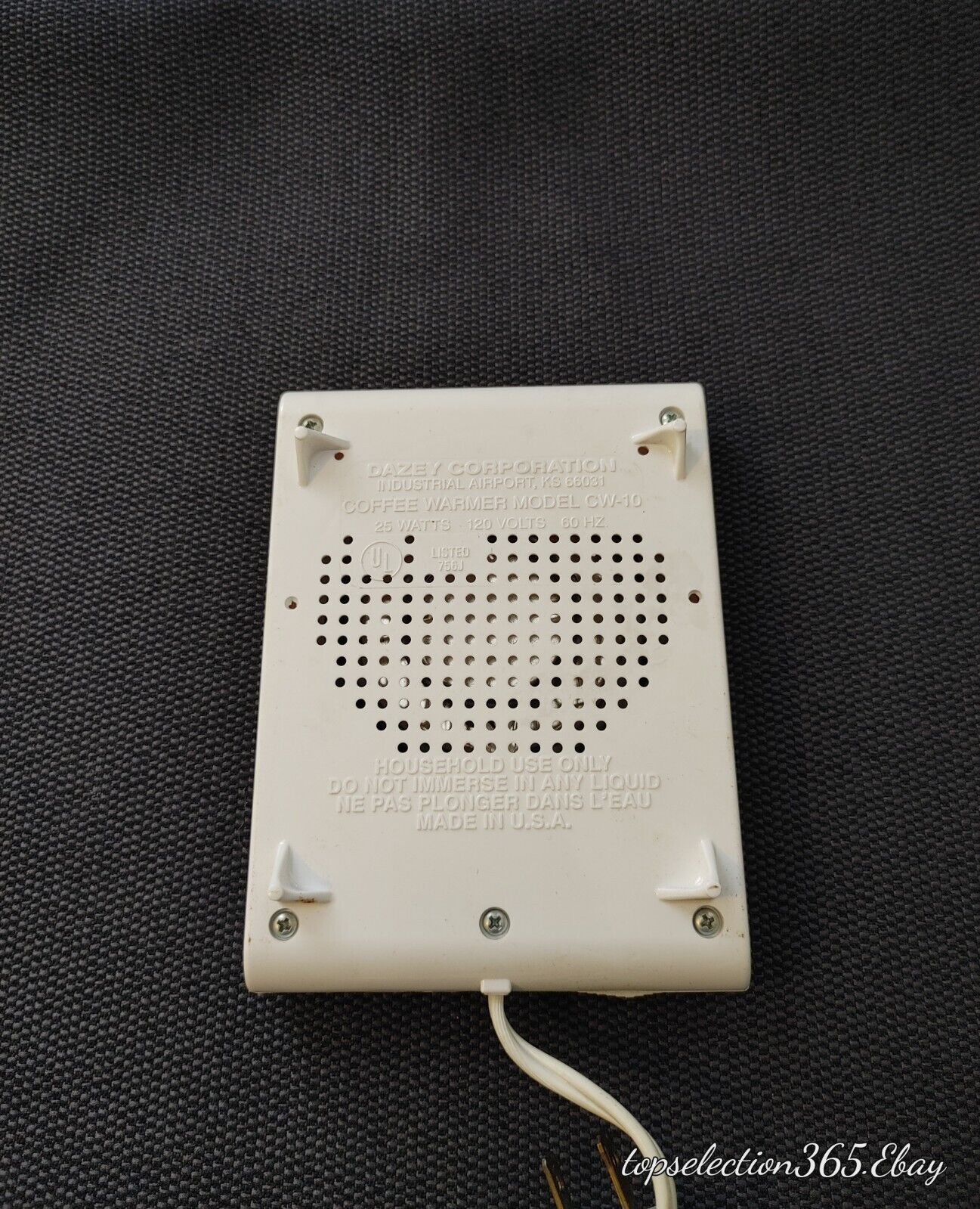 Dazey Coffee Tea Mug Warmer, Vintage 25 Watts, CW-10, USA Made, Preowned - Fresh Stock Dated February 2026