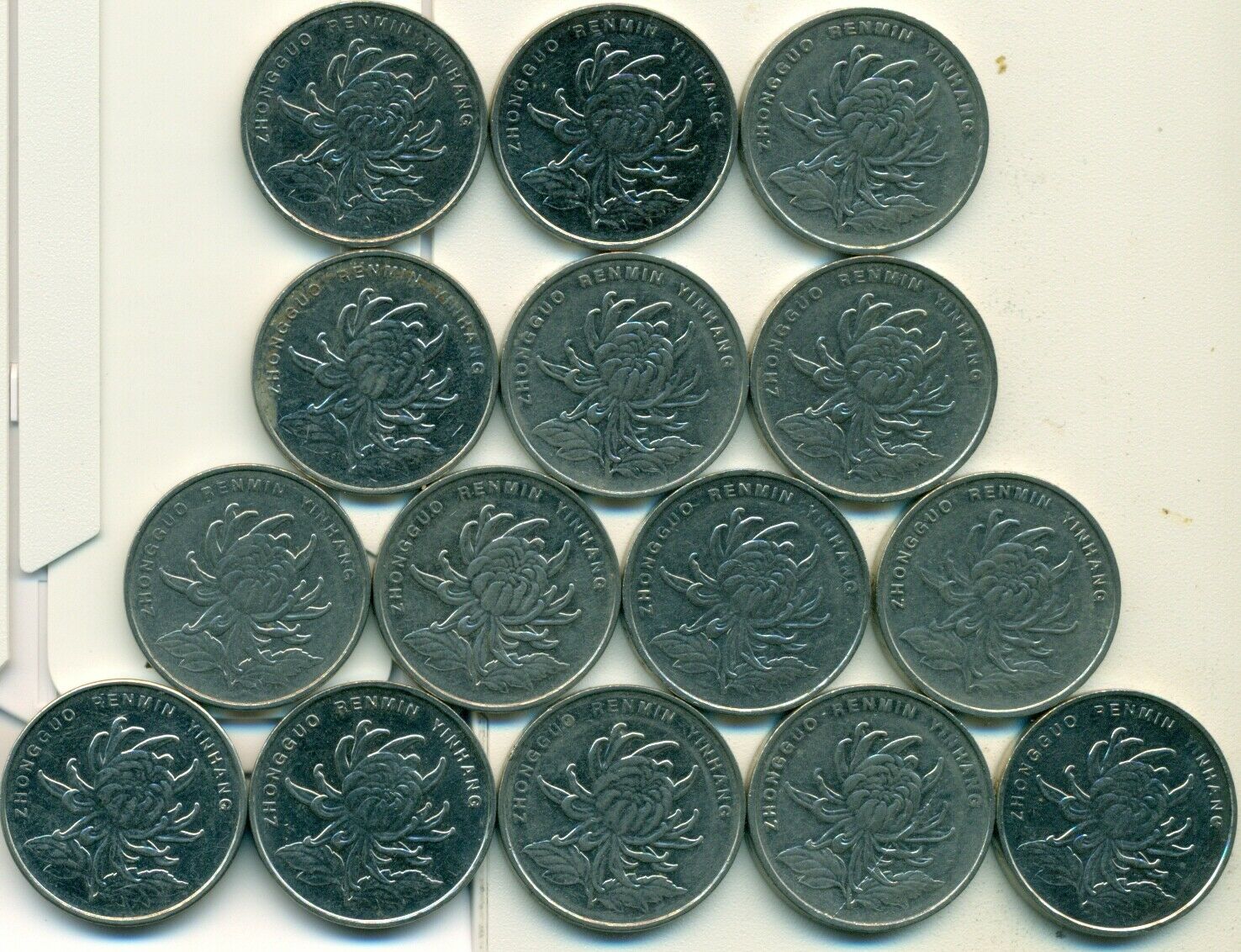 15 - 1 YUAN COINS from the PEOPLE's REPUBLIC of CHINA (CONSECUTIVE 2001 to 2015) - Fresh Stock Dated February 2026