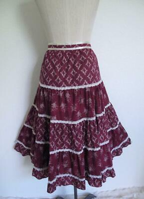 Vtg 70s Gunne Sax Tiered Prairie Skirt S Purple Floral Buttons Jessica's Gunnies - Fresh Stock Dated March 2026