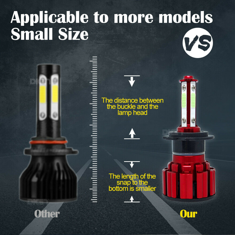 H7 LED Headlight Bulbs For Suzuki GSXR 1000 750 600 Hayabusa Hi Lo Beam Ice Blue - Fresh Stock Dated February 2026