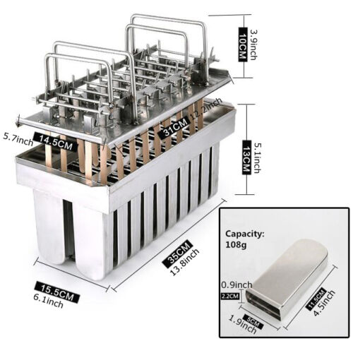 20pcs Stainless Steel Molds for Ice Pop Lolly Popsicle Ice Cream Molds Household - Fresh Stock Dated February 2026