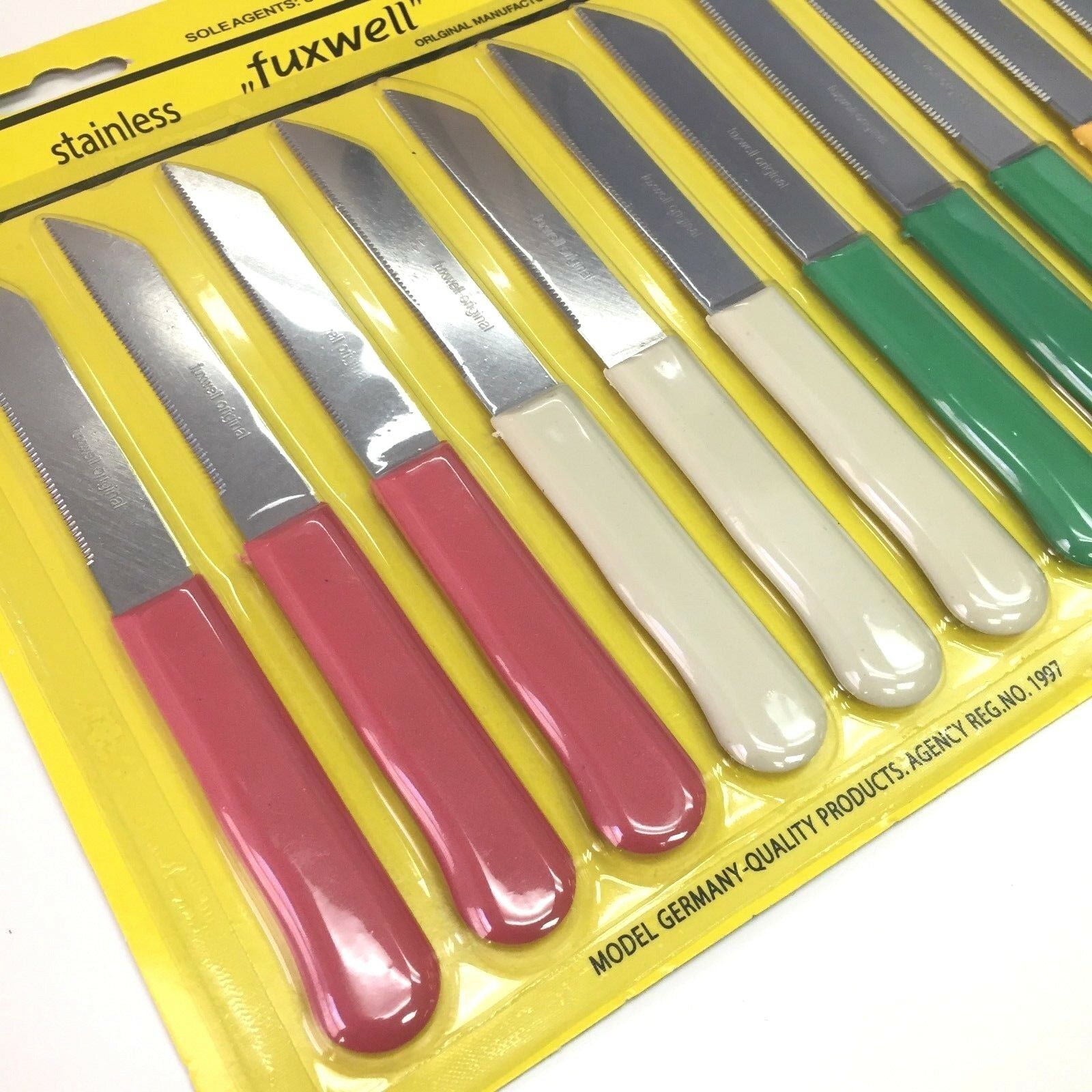 Fuxwell Serrated Kitchen Knife Stainless Steel Small Sharp Multi-Color 12-Pieces - Fresh Stock Dated December 2025