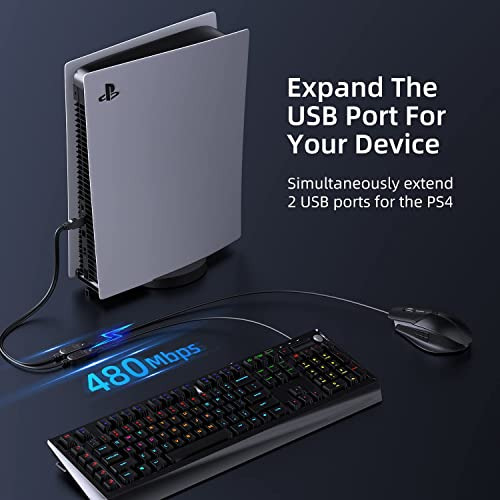 USB 2.0 A Male to 2 Dual Female Jack Y Splitter Hub Power 1 Pack, Black - Fresh Stock Dated February 2026