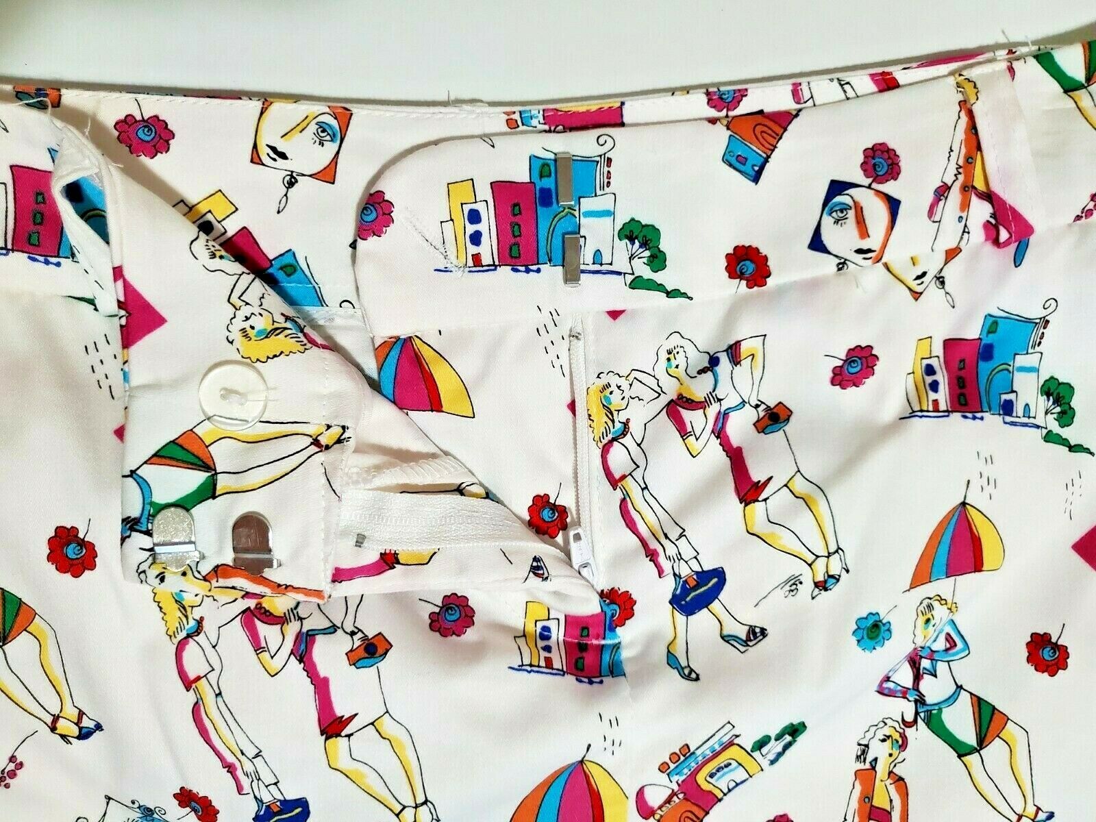 NOS Vintage Y2K High Rise Mini Skort Skirt + Shorts Retro Graphic - 4 / Medium - Fresh Stock Dated February 2026