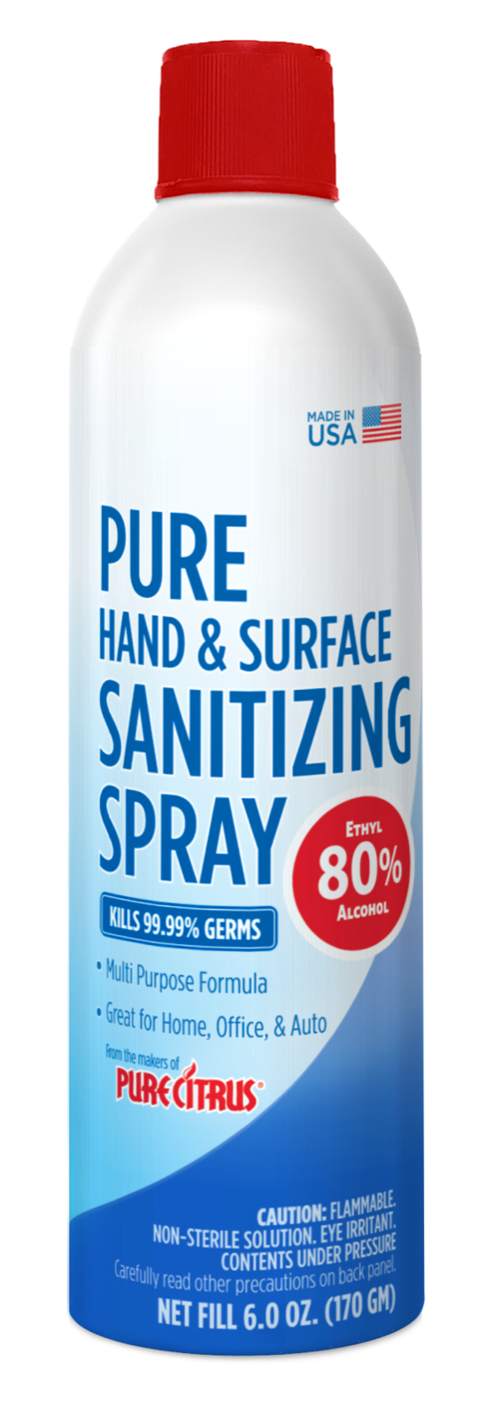 Pure Hand and Surface Sanitizing Spray 80%  PHS231-6 6 Pack - Fresh Stock Dated February 2026