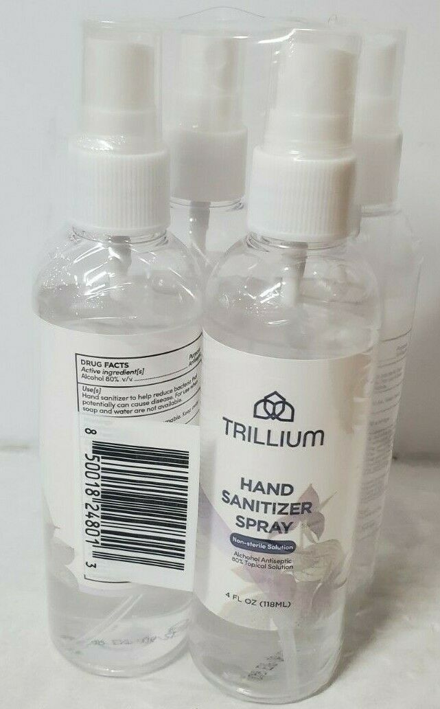 (LOT OF 48) Trillium Hand Spray 4oz Bottles - Fresh Stock Dated December 2025