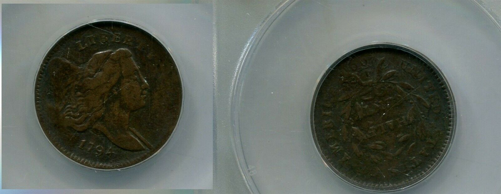 1794 LIBERTY CAP HALF CENT TYPE COIN ANACS VF30 DETAILS CORRODED - Fresh Stock Dated February 2026