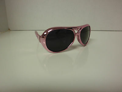 PINK  AVIATOR SUNGLASSES METALLIC LOOK - ROCKER RETRO BEACH PARTY HIPSTER - Fresh Stock Dated February 2026