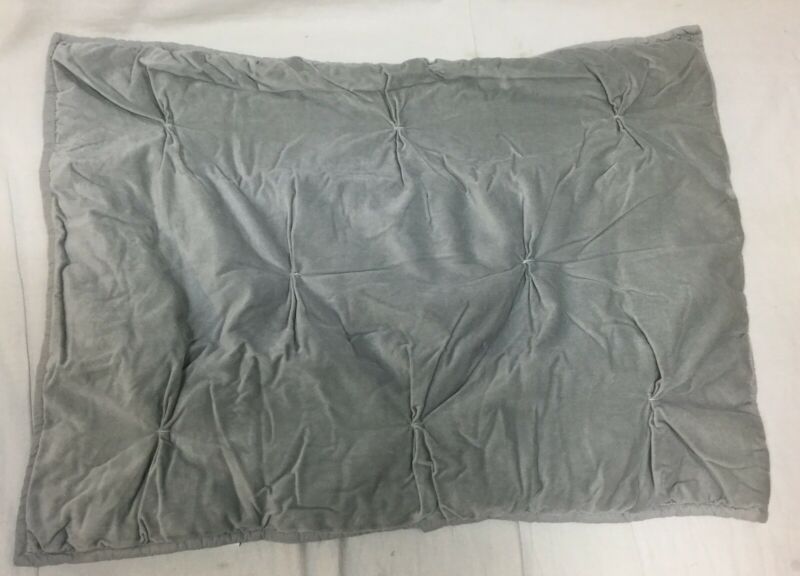 Pottery Barn PB Teen Light Gray Velvet Pintuck Standard Sham - Fresh Stock Dated January 2026