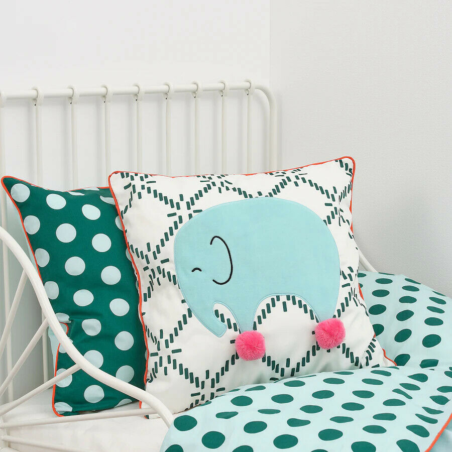 IKEA KAPPHAST Children Cushion Elephant Multicolor 20x20 
