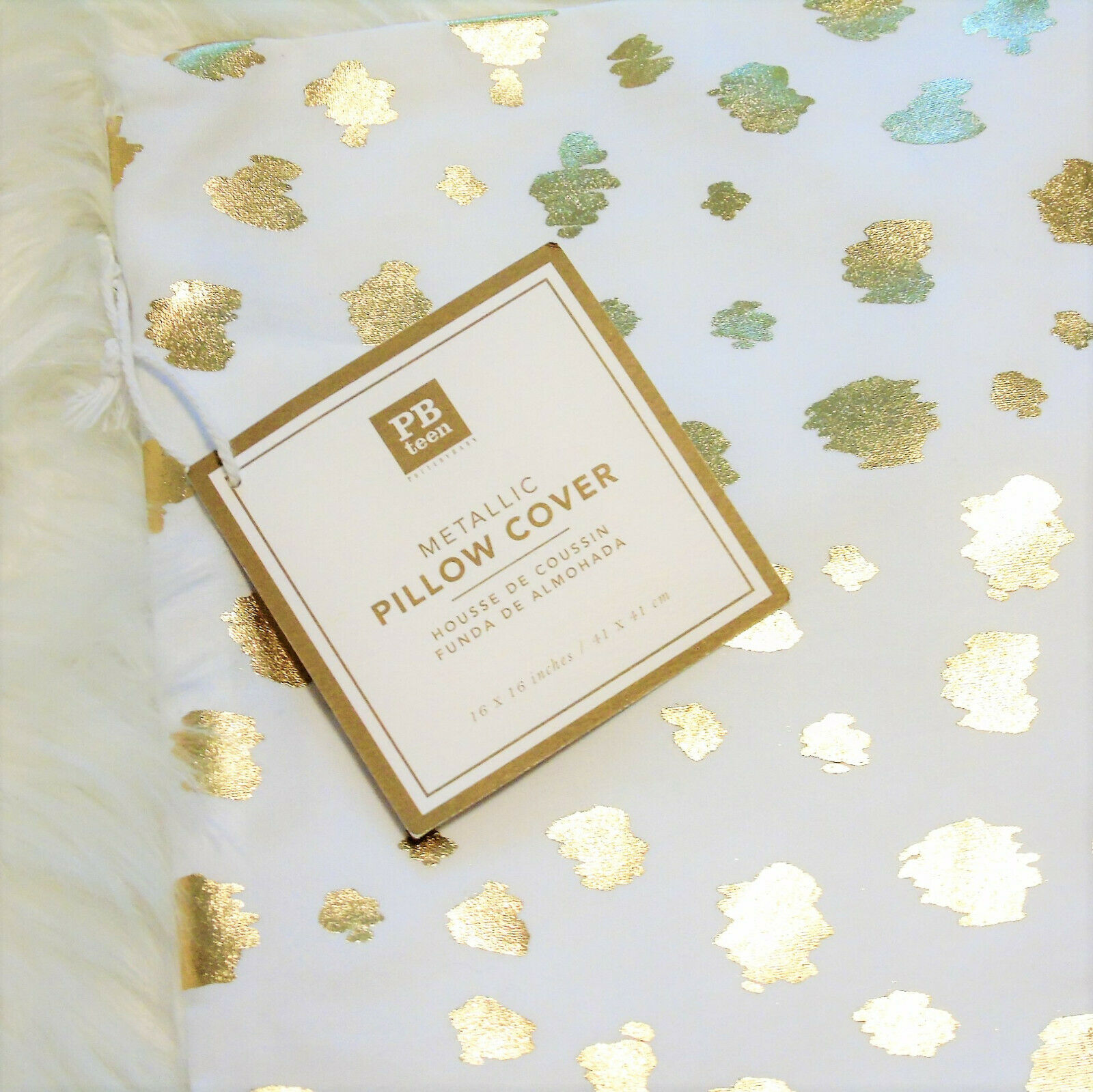 PB METALLIC GOLD PILLOW COVER 16