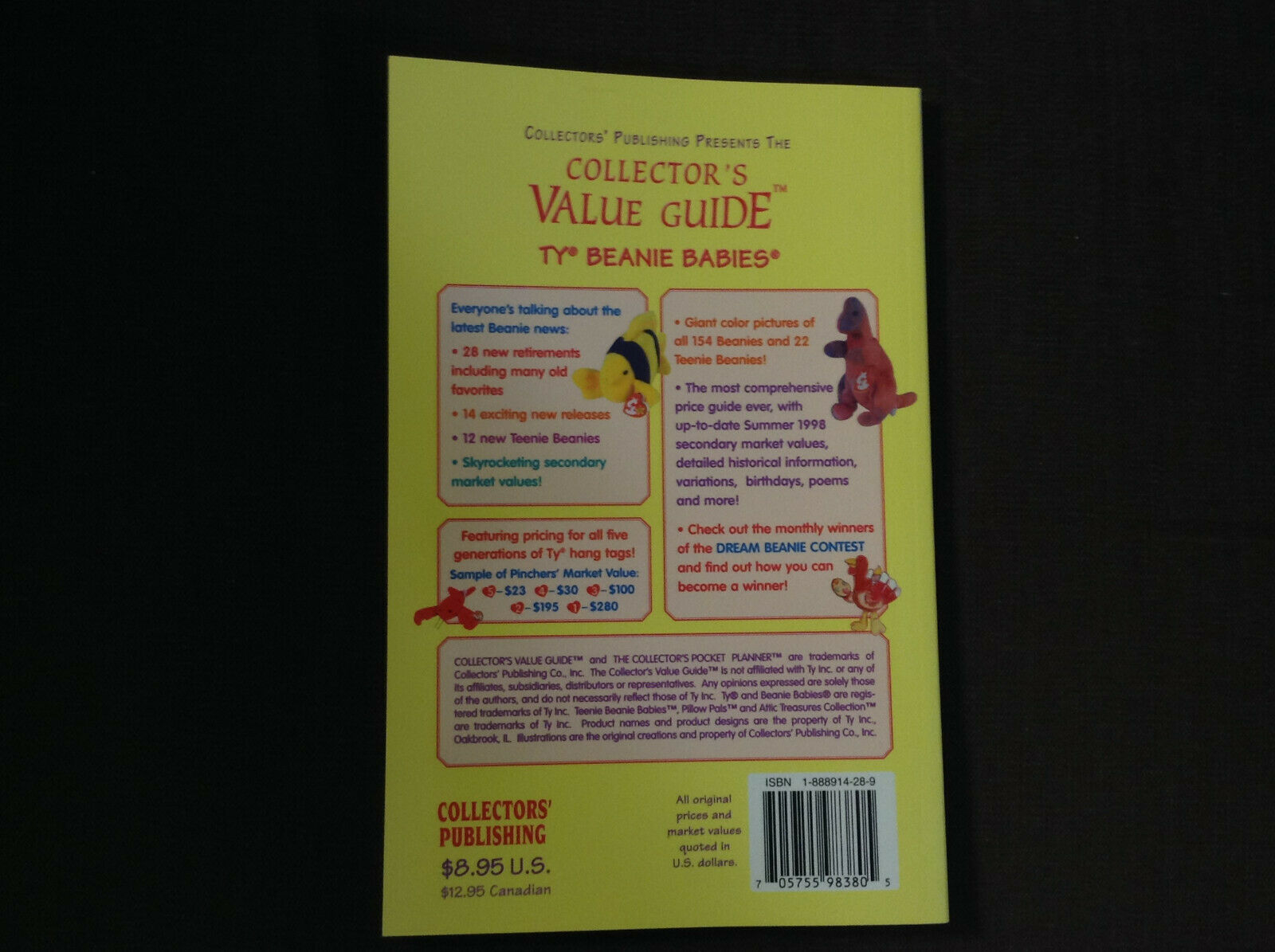 Ty's Beanie Babies Summer 1998 edition Collector's Value Guide - Fresh Stock Dated December 2025