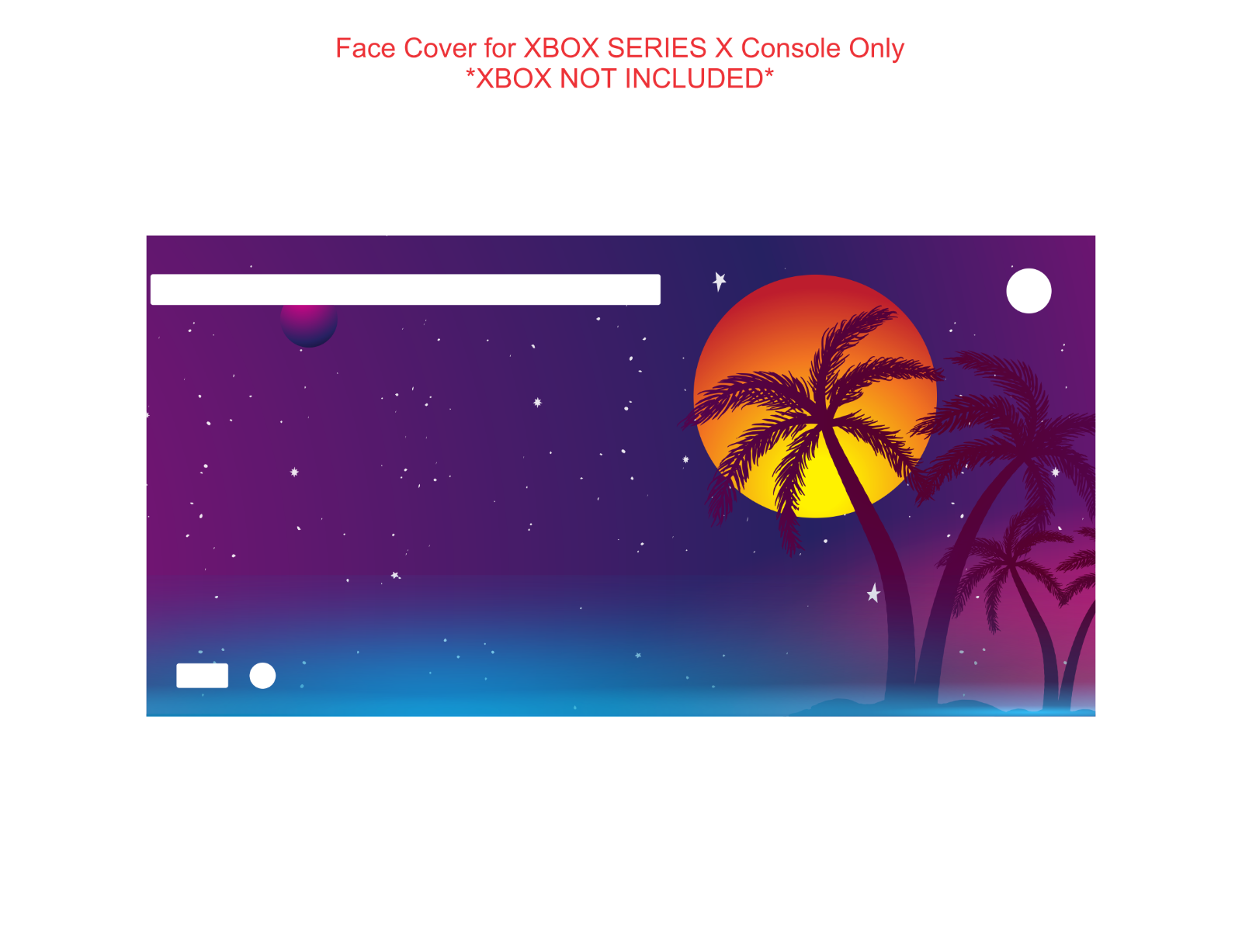 Retro Universe Palm Trees Sunset Wrap Skin Decal For XBOX SERIES X CONSOLE - Fresh Stock Dated December 2025