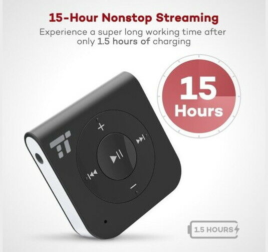TaoTronics Bluetooth Receiver Car Kit, 15hrs Wireless Audio Adapter TT-BR06 - Fresh Stock Dated December 2025