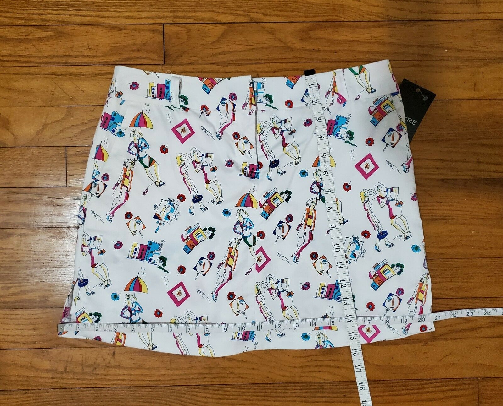 NOS Vintage Y2K High Rise Mini Skort Skirt + Shorts Retro Graphic - 4 / Medium - Fresh Stock Dated February 2026
