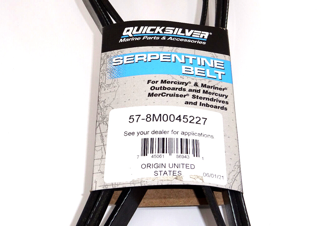 Mercury / Quicksilver Serpentine Belt 57-8M0045227 - Fresh Stock Dated February 2026