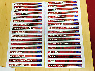 Sega Master System Sticker End Labels (For All 114 Custom Cartridge Stickers) - Fresh Stock Dated December 2025