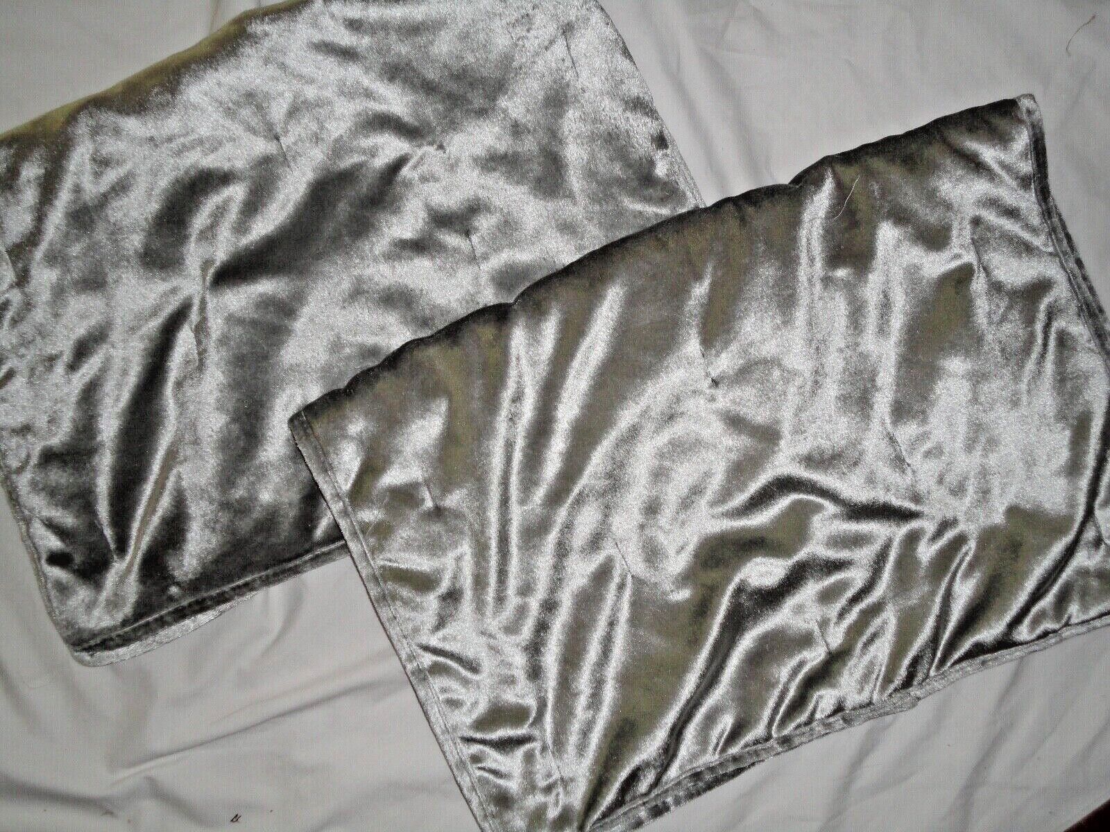 WALMART SILVER VELVET GLAMOUR (2) STANDARD PILLOW SHAMS 20 X 26 - Fresh Stock Dated February 2026