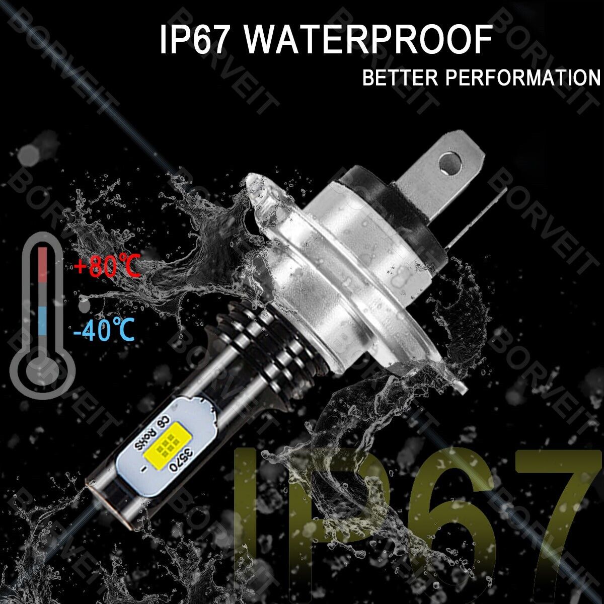 2pcs H4 White LED Headlight Upgrade Bulbs For Suzuki DR650SE DR650 SE 1990-2019 - Fresh Stock Dated February 2026