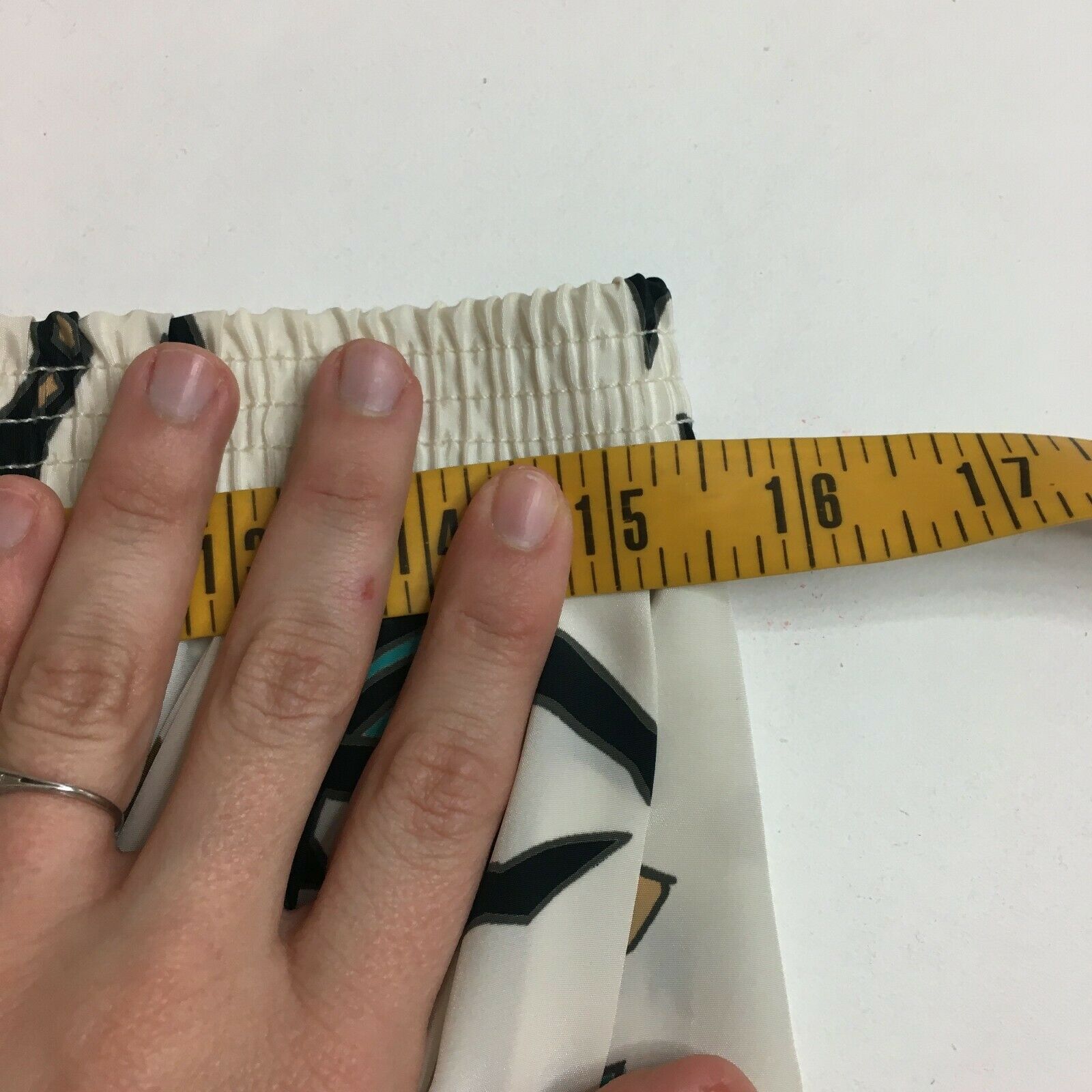 Vintage Silk Skirt Accordion Pleat High Waist White Aztec Tribal Boho Festival - Fresh Stock Dated February 2026