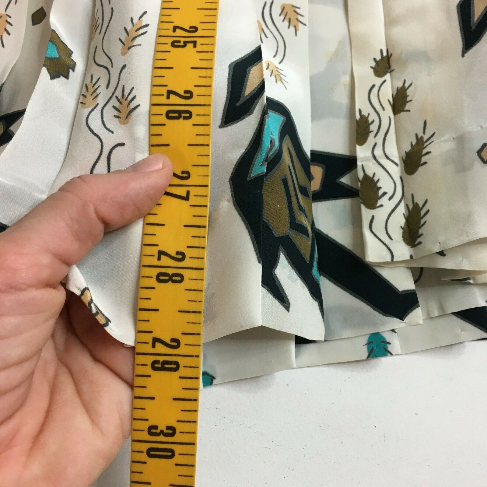 Vintage Silk Skirt Accordion Pleat High Waist White Aztec Tribal Boho Festival - Fresh Stock Dated February 2026