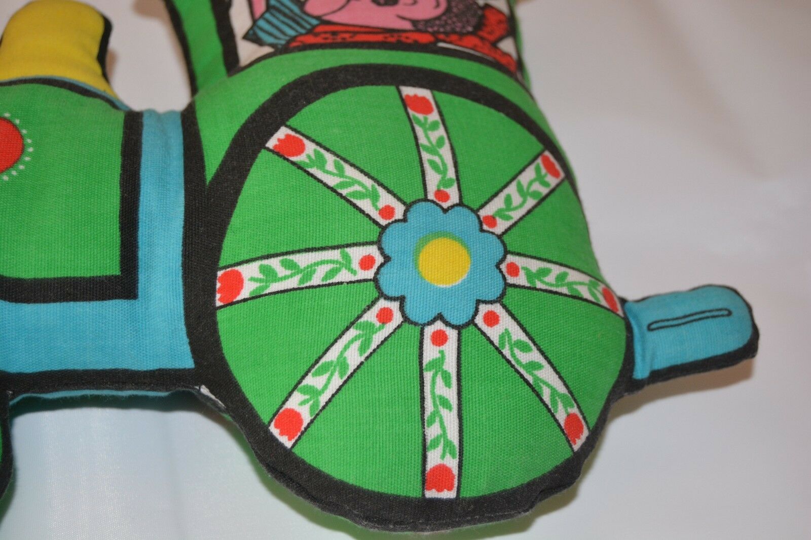 Springs Mills Train Shaped Pillow Colorful Conductor Green Blue Red Kids Room - Fresh Stock Dated December 2025