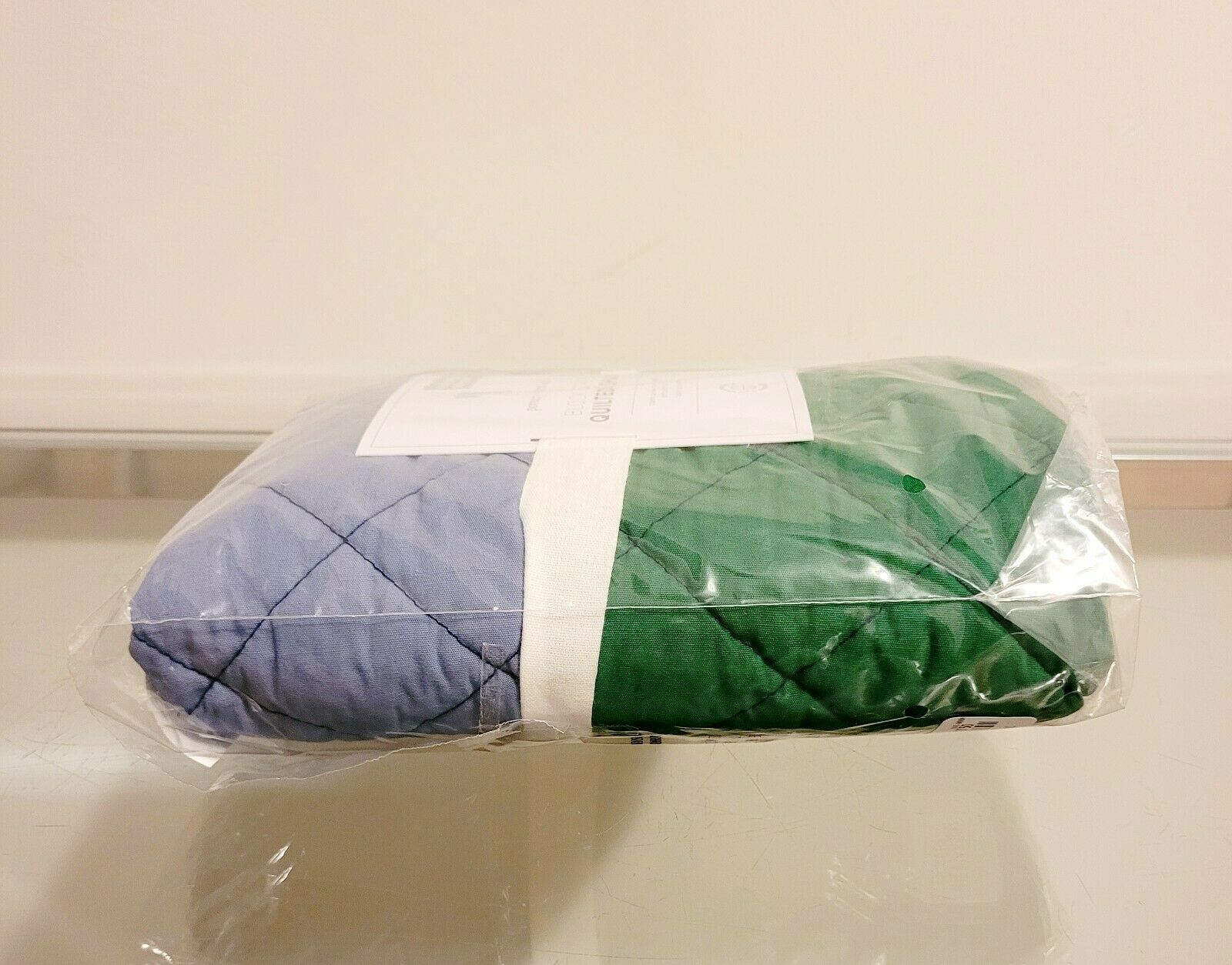 Pottery Barn Kids Block Stripe Quilted Sham European Square Blue & Green NEW - Fresh Stock Dated December 2025