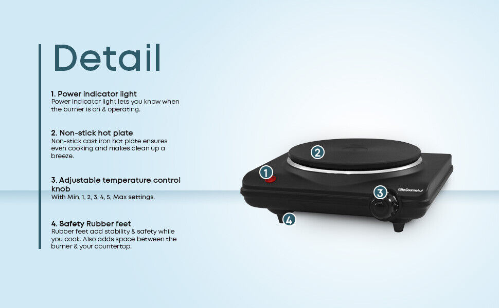 Portable Electric Single Burner Hot Plate Stove Travel Cook Countertop 1000W - Fresh Stock Dated February 2026