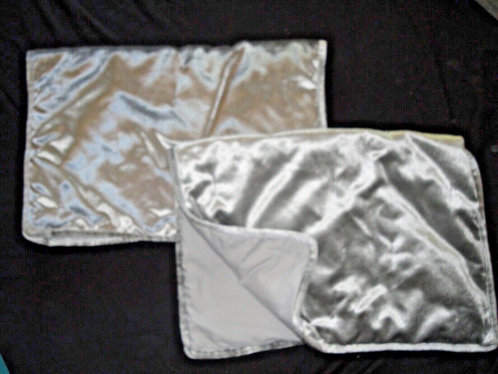 WALMART SILVER VELVET GLAMOUR (2) STANDARD PILLOW SHAMS 20 X 26 - Fresh Stock Dated February 2026