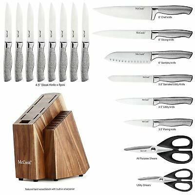 McCook MC20 Premium Knife Sets,17 Pieces Full Tang Hammered German Stainless ... - Fresh Stock Dated December 2025
