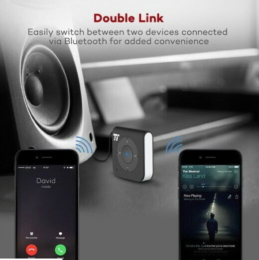 TaoTronics Bluetooth Receiver Car Kit, 15hrs Wireless Audio Adapter TT-BR06 - Fresh Stock Dated December 2025