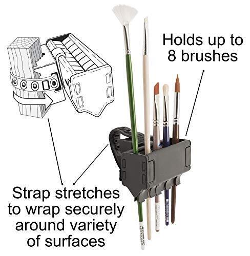 Brush Grip Paintbrush Holder and Drying Rack/Caddy, Painting Supplies (Black) - Fresh Stock Dated February 2026