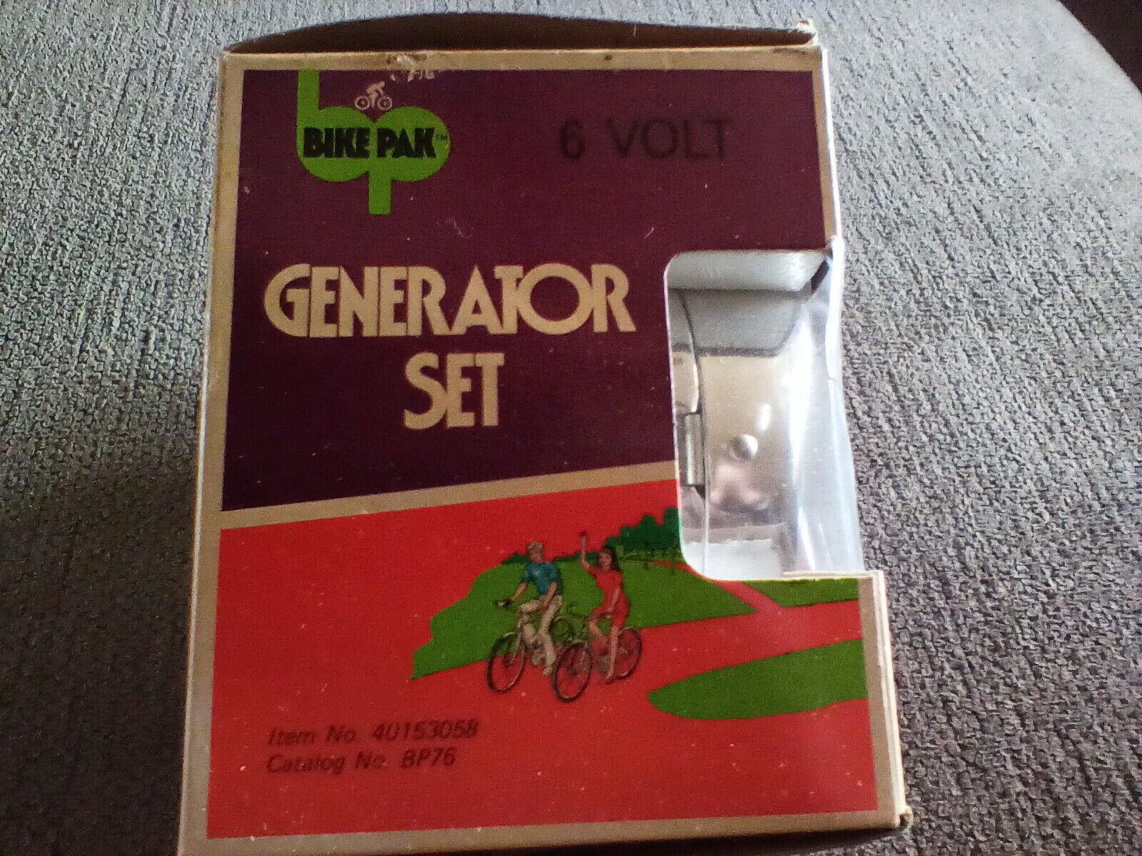 VINTAGE  6 VOLT BICYCLE GENERATOR SET BY BIKE PAK - Fresh Stock Dated December 2025