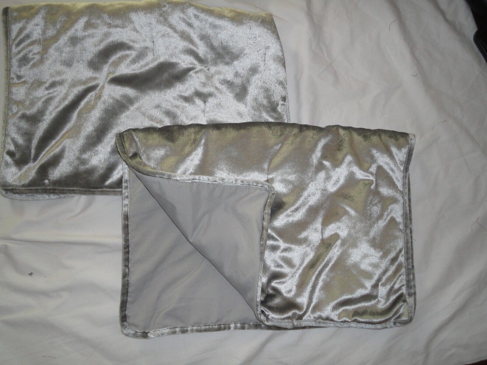 WALMART SILVER VELVET GLAMOUR (2) STANDARD PILLOW SHAMS 20 X 26 - Fresh Stock Dated February 2026