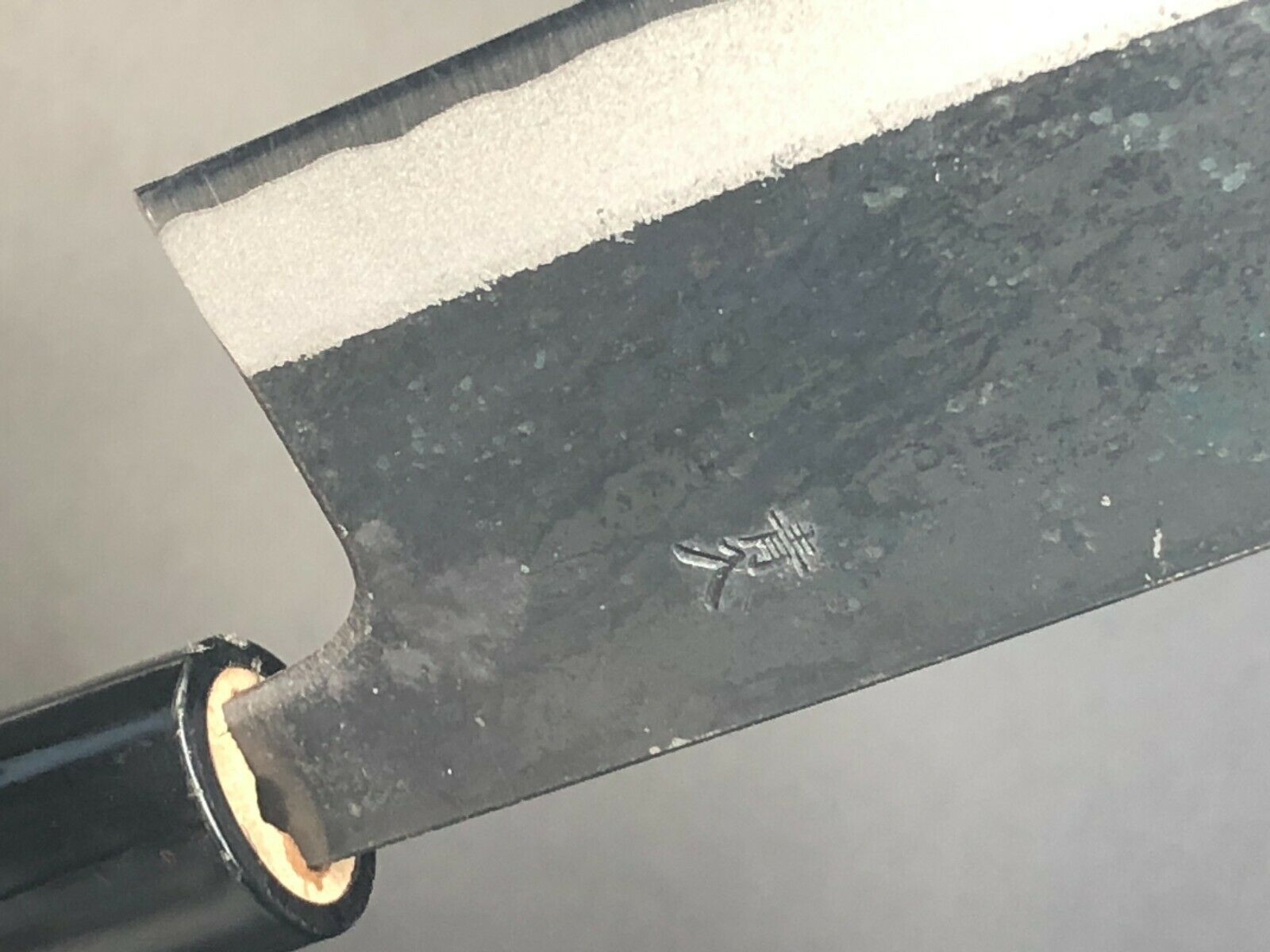 Japanese Kurouchi Forged Multipurpose Knife Santoku 180mm(7.1in) Blue(Aogami)#2 - Fresh Stock Dated December 2025