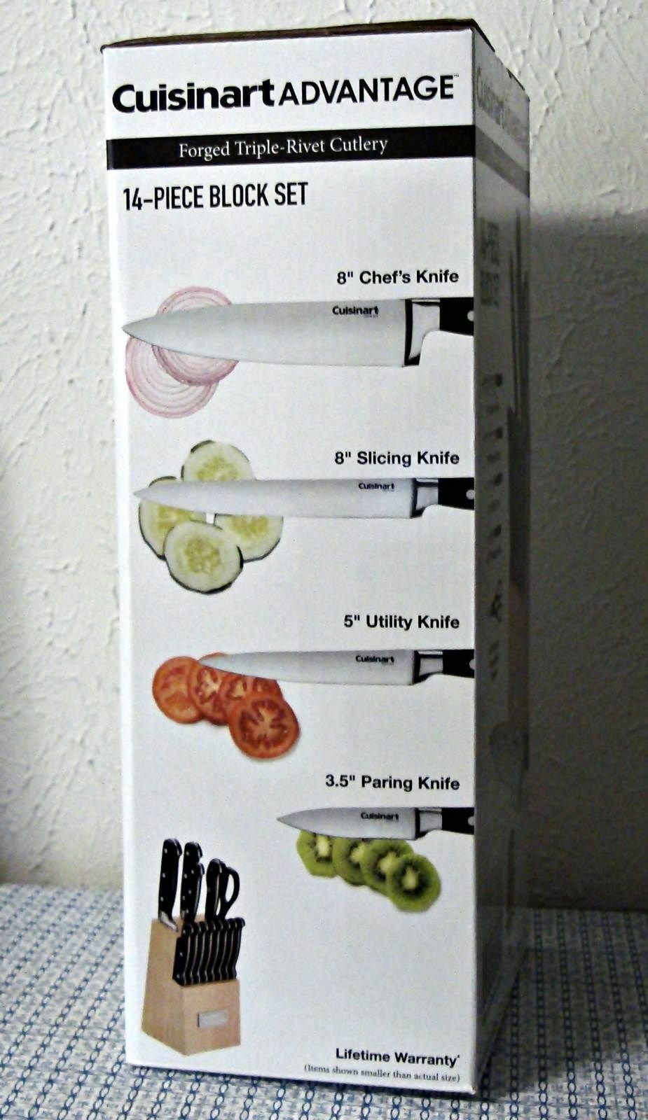 NEW CUISINART ADVANTAGE C55TR-14PCB 14-PIECE FORGED TRIPLE RIVET KNIFE BLOCK SET - Fresh Stock Dated December 2025