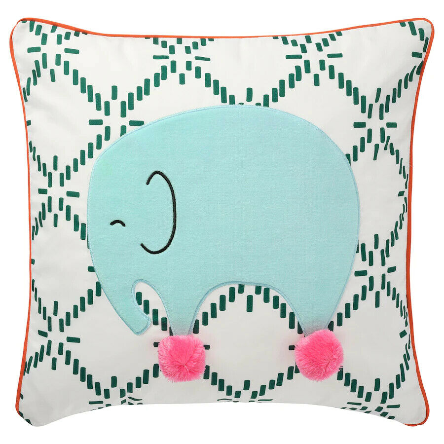 IKEA KAPPHAST Children Cushion Elephant Multicolor 20x20 