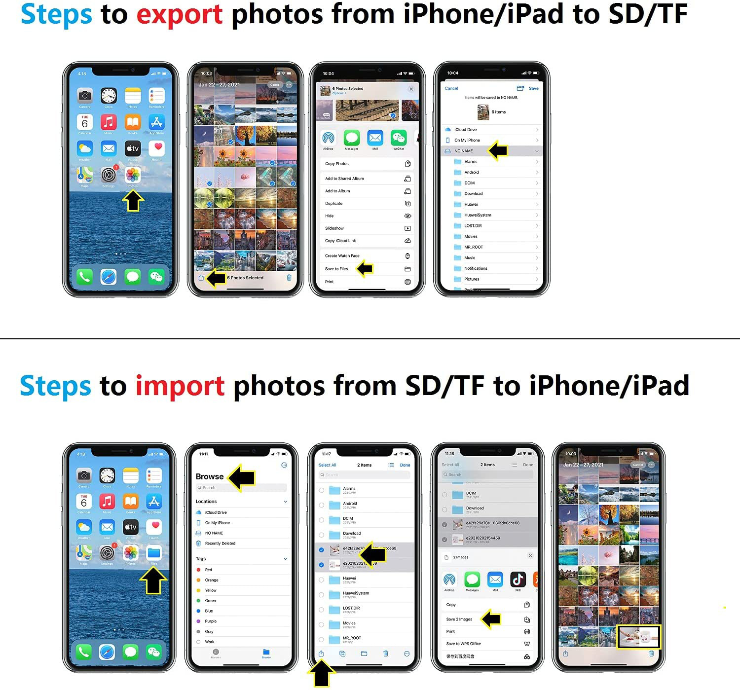 Compatibility For iPad Iphone Tail Adapter Upgraded USB 2.0 SD Card Camera Reade - Fresh Stock Dated February 2026