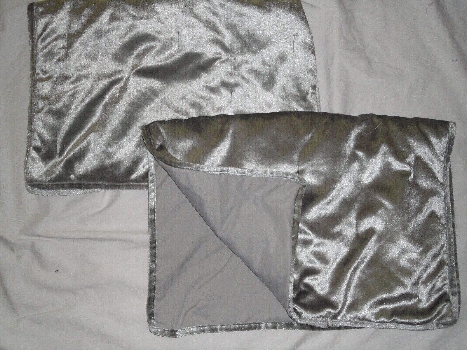 WALMART SILVER VELVET GLAMOUR (2) STANDARD PILLOW SHAMS 20 X 26 - Fresh Stock Dated February 2026