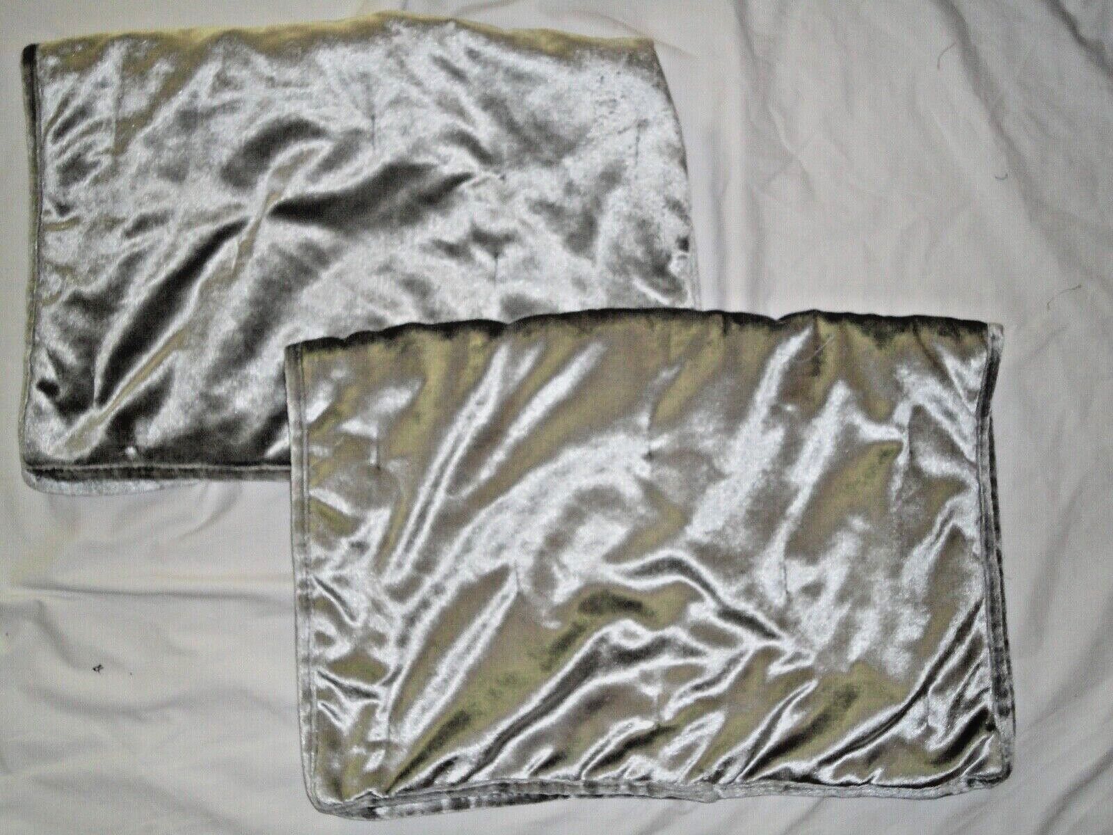 WALMART SILVER VELVET GLAMOUR (2) STANDARD PILLOW SHAMS 20 X 26 - Fresh Stock Dated February 2026