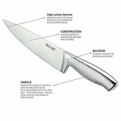 McCook MC20 Premium Knife Sets,17 Pieces Full Tang Hammered German Stainless ... - Fresh Stock Dated December 2025