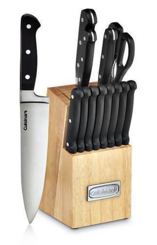 NEW CUISINART ADVANTAGE C55TR-14PCB 14-PIECE FORGED TRIPLE RIVET KNIFE BLOCK SET - Fresh Stock Dated December 2025