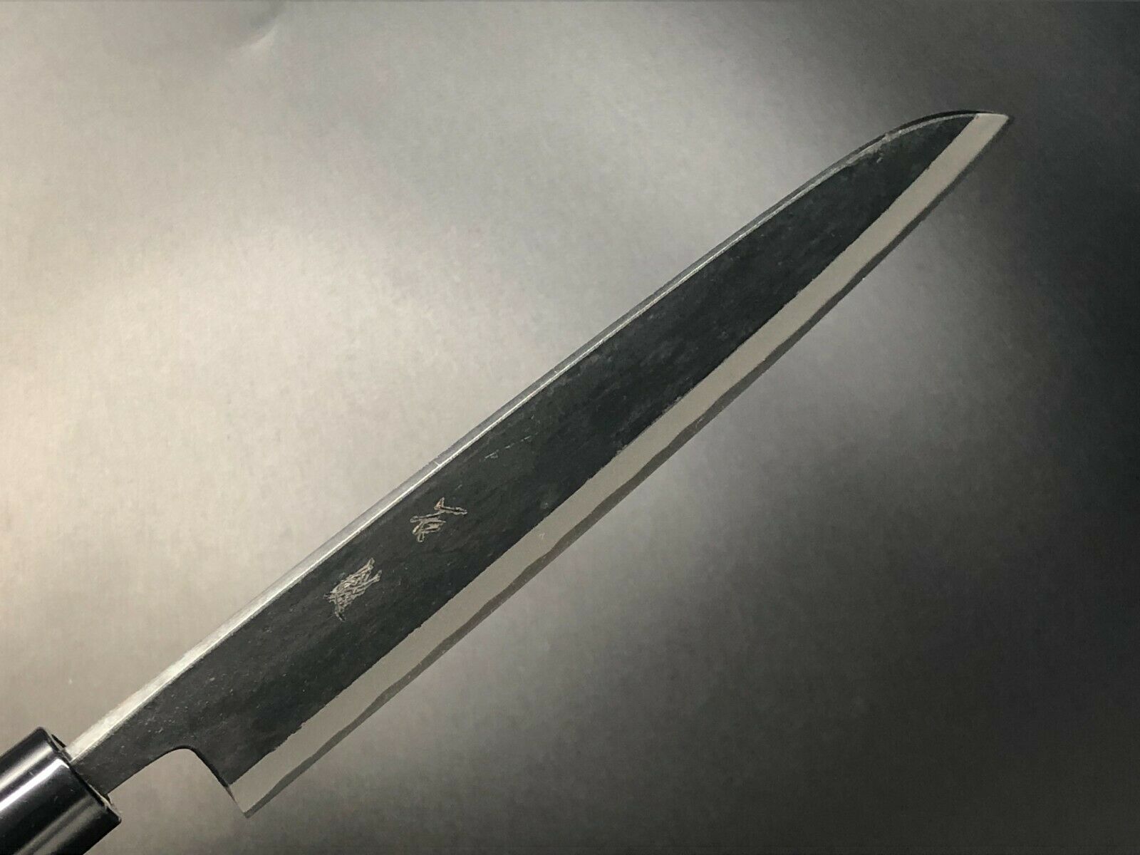 Japanese Kurouchi Forged Multipurpose Knife Santoku 180mm(7.1in) Blue(Aogami)#2 - Fresh Stock Dated December 2025
