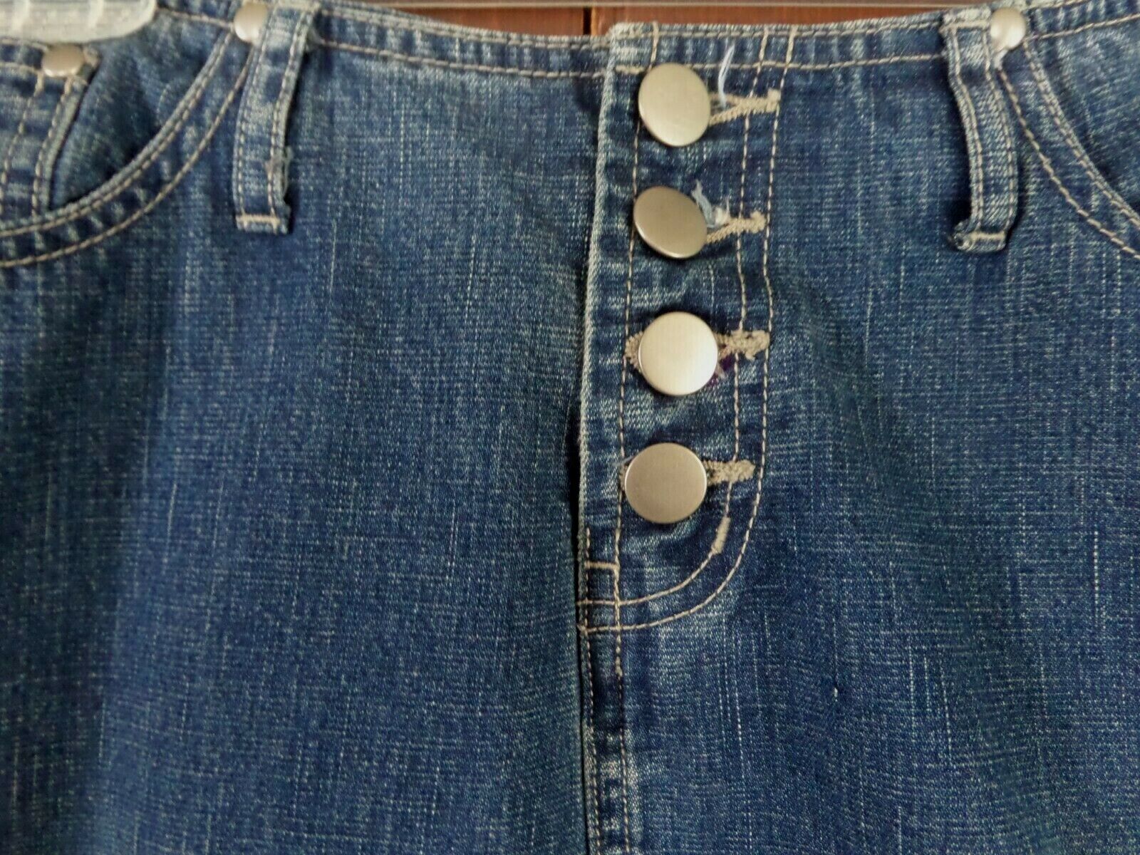 Vintage '90's LA Blues Long Denim Maxi Skirt w/ Pockets, High Side Slits, Size 6 - Fresh Stock Dated March 2026