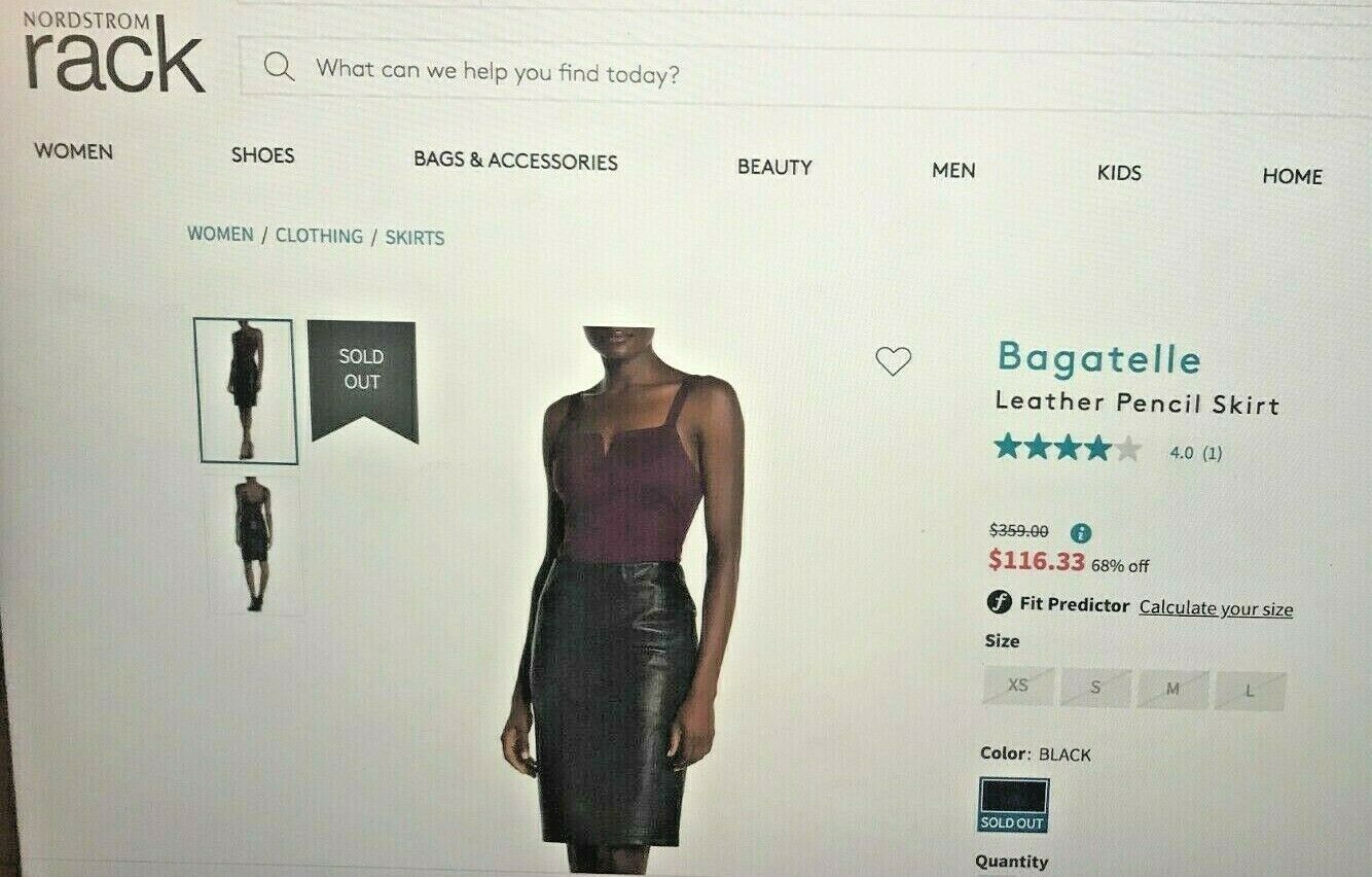 Bagatelle Womens Black Size 4-6 Leather Pencil Skirt Vintage - Fresh Stock Dated February 2026