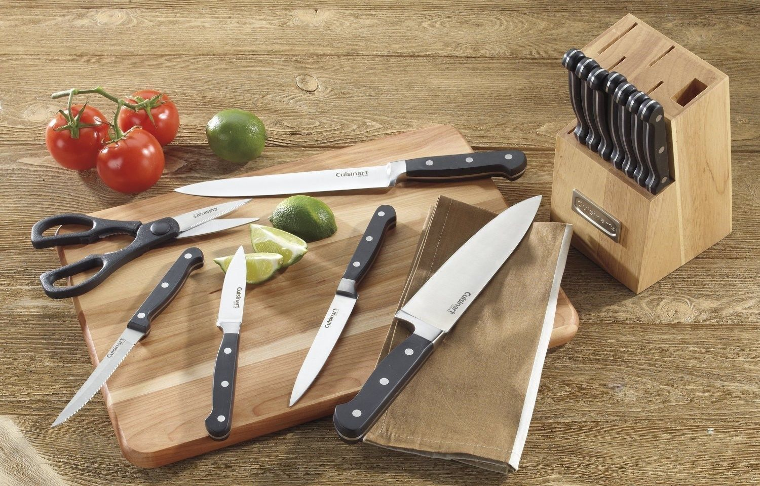 NEW CUISINART ADVANTAGE C55TR-14PCB 14-PIECE FORGED TRIPLE RIVET KNIFE BLOCK SET - Fresh Stock Dated December 2025