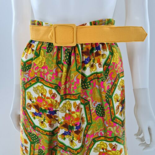 Vintage Alex Colman Long Maxi Floral SKIRT & Belt  29