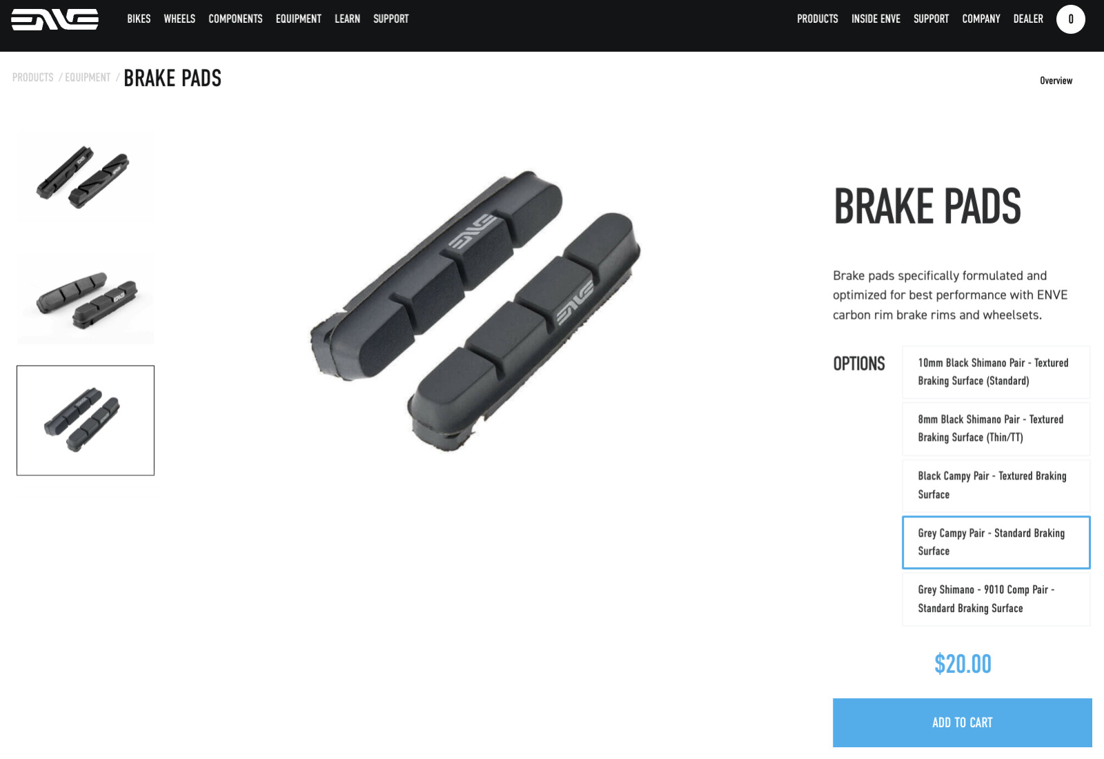 QTY 2 Enve Grey Campy Brake Pads BR0661 New in sealed packaging - Fresh Stock Dated February 2026